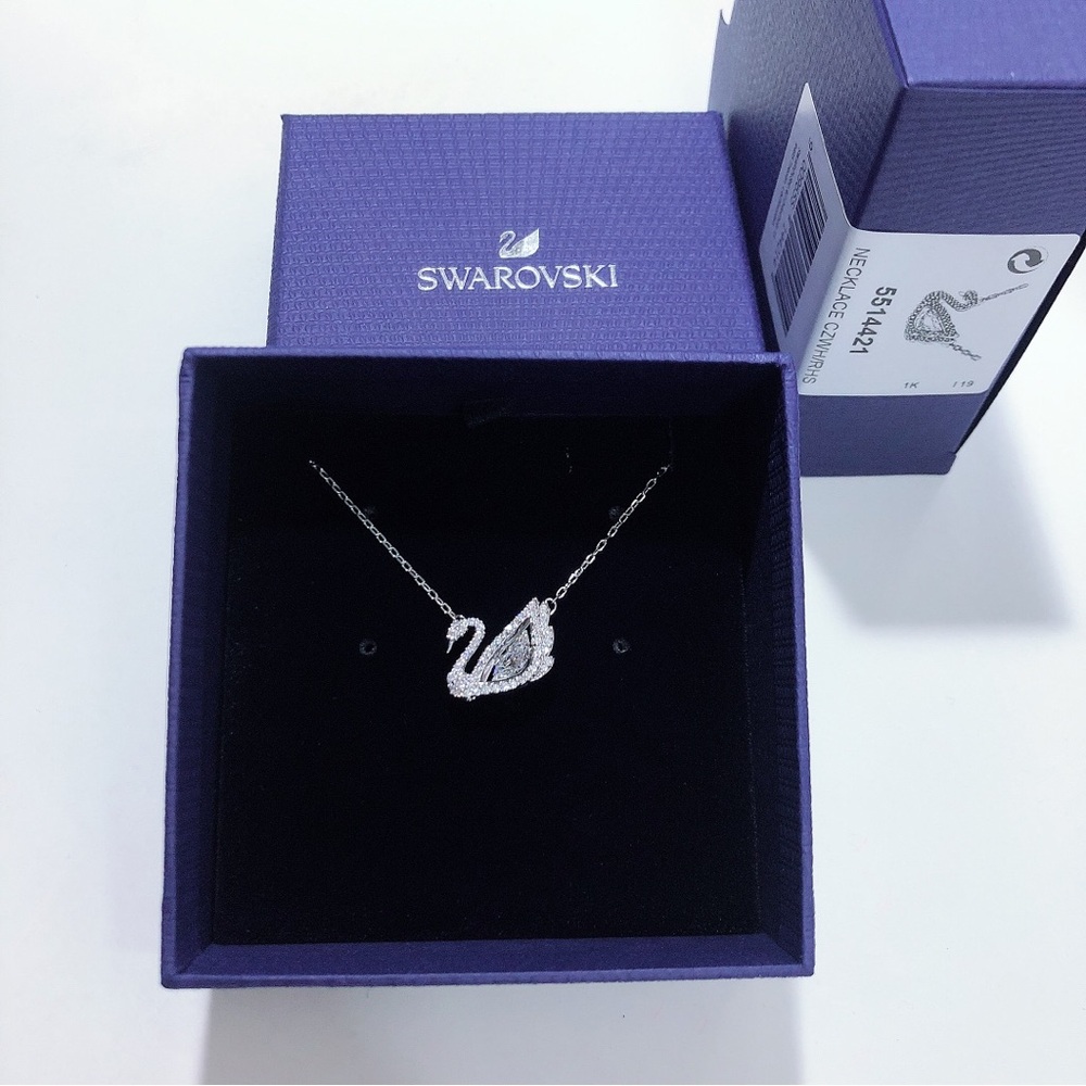 Swarovski Silver Crystal Swan Necklace